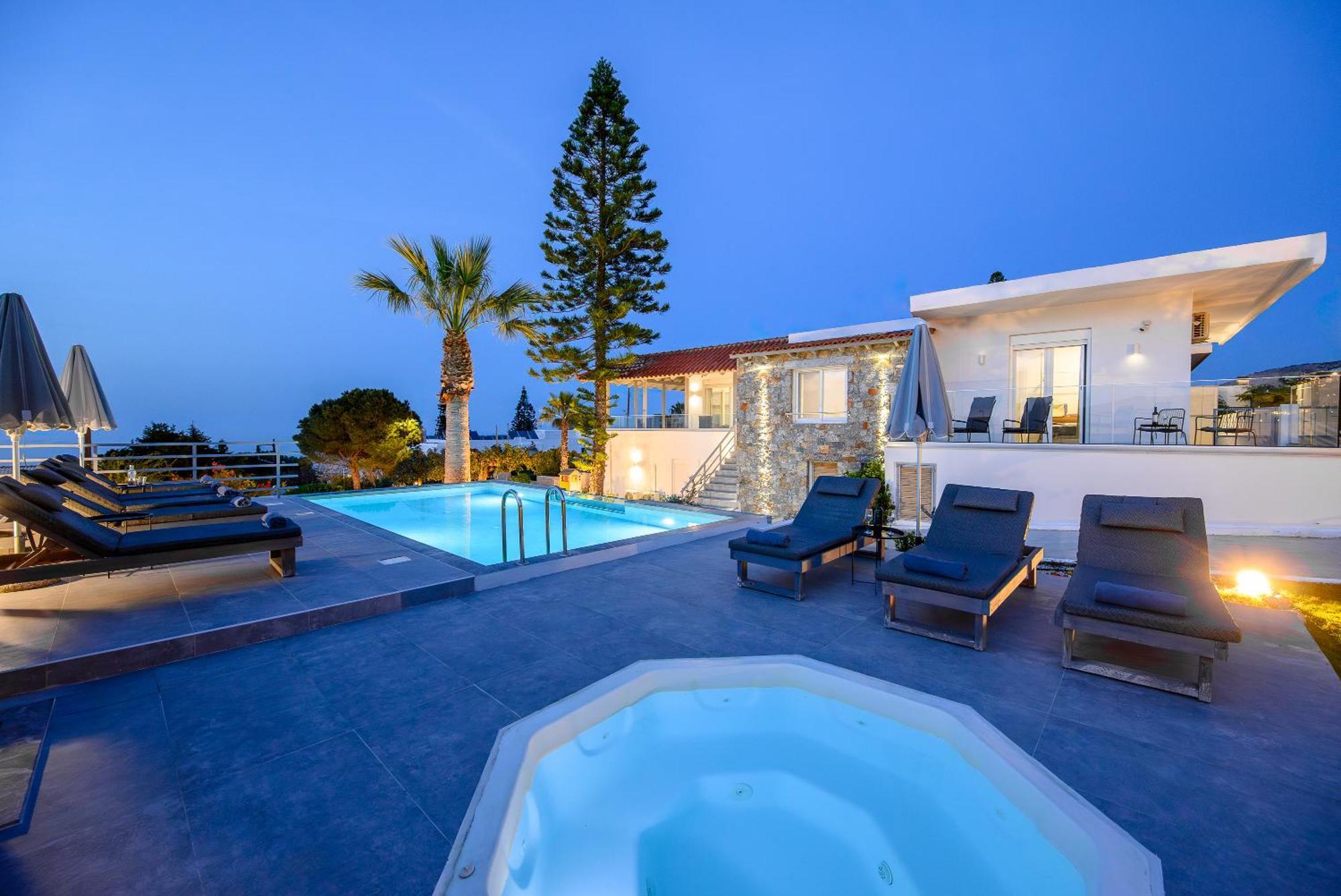 Queen'S Gem Luxury Villa - Heated Jacuzzi & Pool Limenas Chersonisou Exterior foto